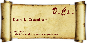 Durst Csombor névjegykártya
